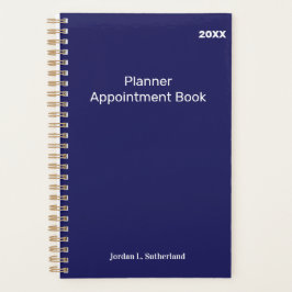 Elegant Minimalist Personalized Logo Blue Planner プランナー手帳