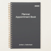 Elegant Minimalist Personalized Logo Gray  プランナー手帳 (正面)