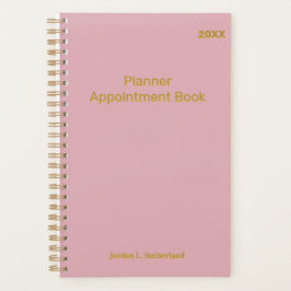 Elegant Minimalist Personalized Logo Pink Planner プランナー手帳