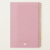 Elegant Minimalist Personalized Logo Pink Planner プランナー手帳 (裏面)