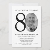 Elegant Minimalist Photo 80th Birthday 招待状 (正面)