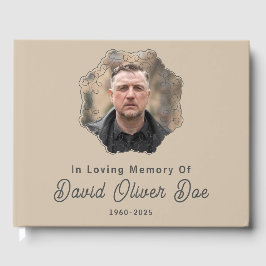 Elegant Minimalist Photo Classic Memorial Funeral ゲストブック