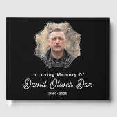 Elegant Minimalist Photo Classic Memorial Funeral ゲストブック (正面)