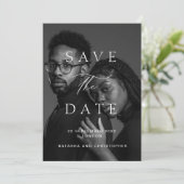 Elegant Minimalist Photo Overlay Wedding セーブザデート (スタンド正面)