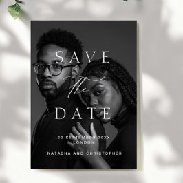 Elegant Minimalist Photo Overlay Wedding セーブザデート
