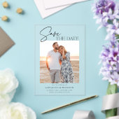 Elegant Minimalist Photo Save the Date アクリル招待状 (インサイチュ (ウェディング))