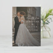 Elegant Minimalist Photo Save The Date 招待状 (スタンド正面)