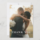 Elegant Minimalist Photo Wedding サンキューカード (正面)