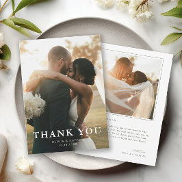 Elegant Minimalist Photo Wedding サンキューカード