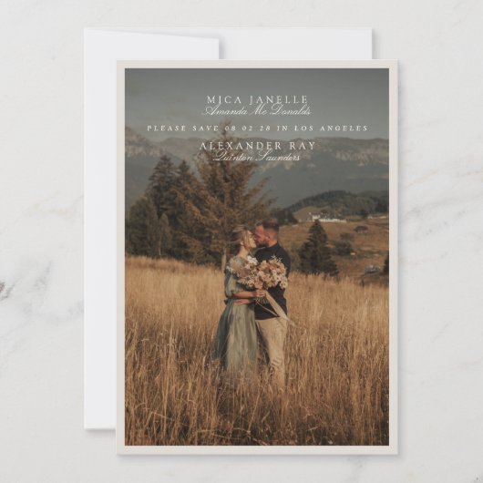 Elegant Minimalist Photo Wedding セーブザデート (正面)