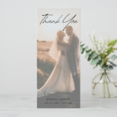 Elegant Minimalist Photo wedding Thank You Card (スタンド正面)