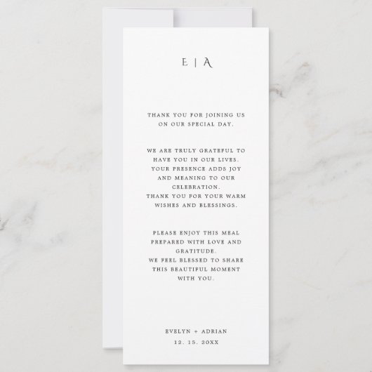 Elegant Minimalist Photo wedding Thank You Card (裏面)