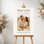 Elegant Minimalist Photo Wedding Welcome  ポスター