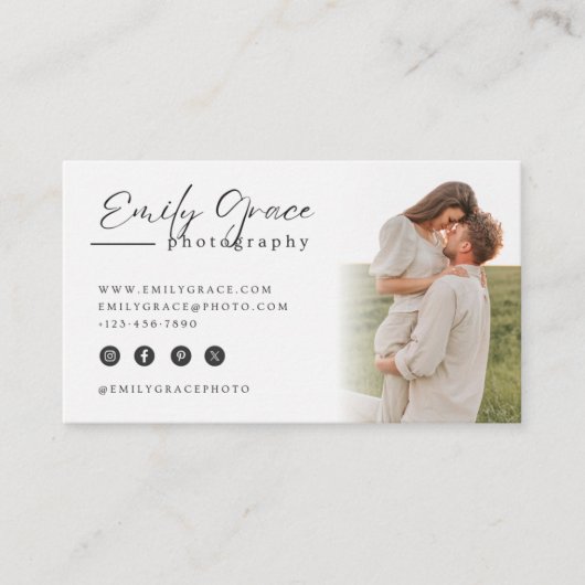 Elegant Minimalist Photography Business Card 名刺 (正面)