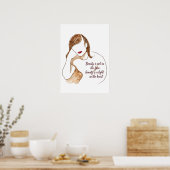 Elegant Minimalist Portrait with Quote ポスター (キッチン)