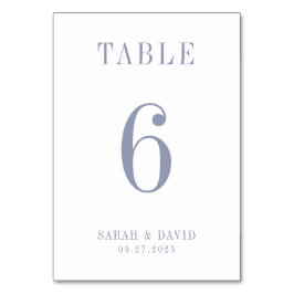 Elegant Minimalist Powder Blue Wedding テーブルナンバー