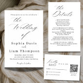 Elegant Minimalist QR Code RSVP Wedding Card