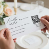 Elegant Minimalist QR Code RSVP Wedding Card