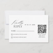 Elegant Minimalist QR Code RSVP Wedding Card (正面)