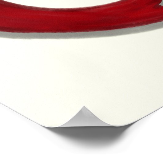 Elegant Minimalist Red Bow Simple Elegant Menu Sig ポスター (角)