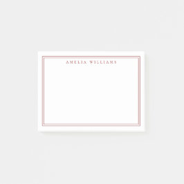 Elegant Minimalist Red Two Border ポストイット