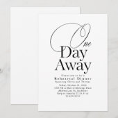 Elegant Minimalist Rehearsal Dinner One Day Away 招待状 (正面/裏面)