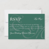 Elegant Minimalist Sage Green Monogram Wedding  出欠カード (正面)