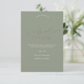 Elegant Minimalist Sage Green Rehearsal Dinner   招待状 (スタンド正面)