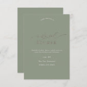 Elegant Minimalist Sage Green Rehearsal Dinner   招待状 (正面/裏面)