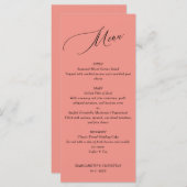 Elegant Minimalist Salmon Wedding Menu メニュー (正面/裏面)