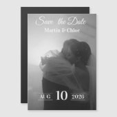 Elegant Minimalist Save the Date Card マグネット招待状 (正面/裏面)