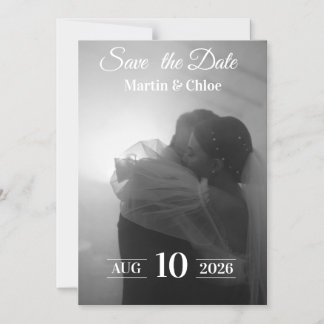 Elegant Minimalist Save the Date Card マグネット招待状