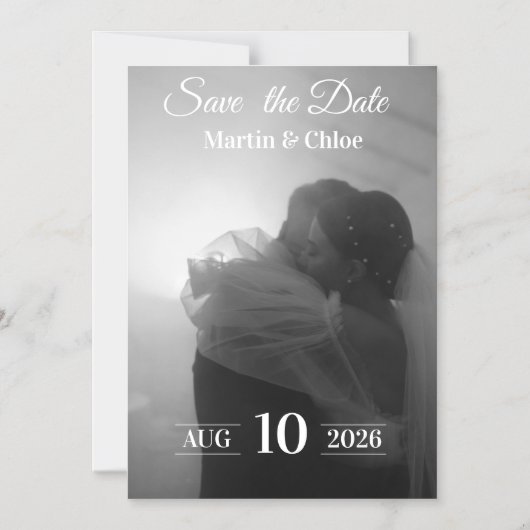 Elegant Minimalist Save the Date Card マグネット招待状 (正面)