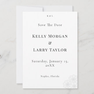 Elegant Minimalist Save the Date Wedding Card セーブザデート
