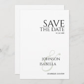 Elegant Minimalist Save The Date Wedding Card 招待状 (正面/裏面)