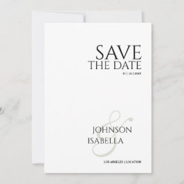 Elegant Minimalist Save The Date Wedding Card 招待状