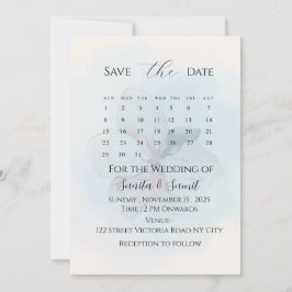 Elegant Minimalist Save the Date Wedding Invitatio 招待状