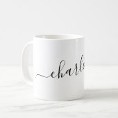 Elegant Minimalist Script Modern Name Personalized コーヒーマグカップ (正面左)