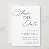 Elegant Minimalist Script Save the Date Card セーブザデート (正面)