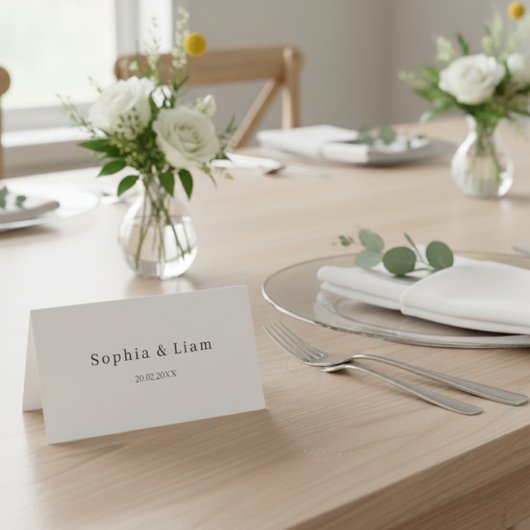 Elegant Minimalist Script Wedding Place Card プレイスカード