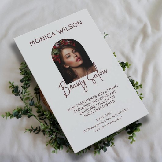 Elegant minimalist silver gray beauty salon チラシ