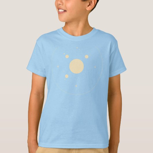 Elegant Minimalist Solar System  Planets and Stars Tシャツ (正面)