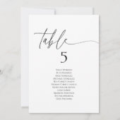 Elegant minimalist table number seating chart card (裏面)