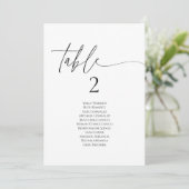 Elegant minimalist table number seating chart card (スタンド正面)