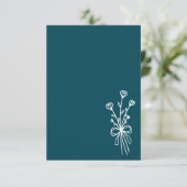 Elegant Minimalist Teal Wedding 招待状 (スタンド正面)