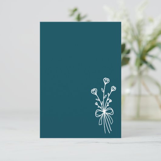Elegant Minimalist Teal Wedding 招待状 (スタンド正面)