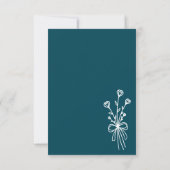 Elegant Minimalist Teal Wedding 招待状 (裏面)