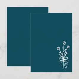 Elegant Minimalist Teal Wedding 招待状