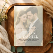 Elegant Minimalist Transparent Photo Wedding 招待状