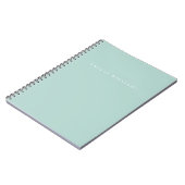 Elegant Minimalist Turquoise Monogram ノートブック (左側)